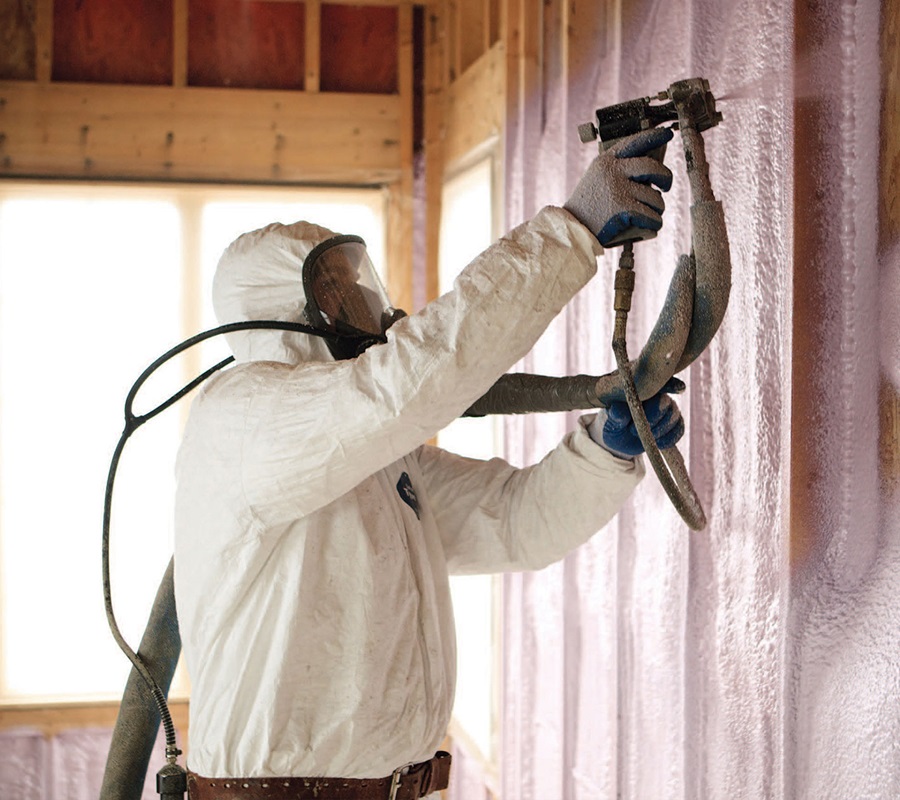 Как производится напыление ППУ